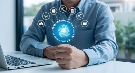 Secure data access concept with fingerprint authentication and online transaction security system