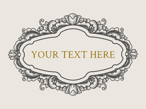 Elegant vintage frames with intricate floral and ornamental details, perfect for adding a classic touch to labels, invitations, and decorative borders in various design projects