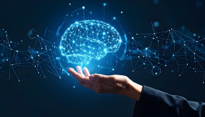 AI Artificial Intelligence Brain Technology Futuristic Concept Digital Network