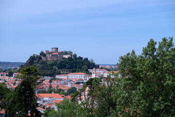 Leiria, Portugal. Leiria Castle was built in a dominant position to the north, overlooking the town and the River Lis.