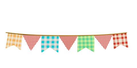Bandeirola Festa Junina Decoration Checkered Bunting Garland