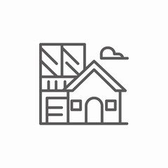 suburbs living complex icon sign vector