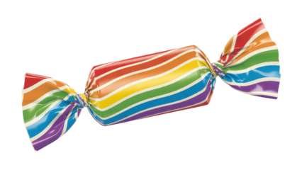 Colorful rainbow wrapped candy isolated
