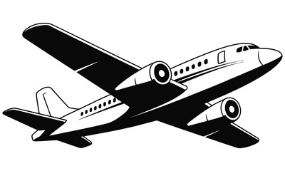 airplane on a white background