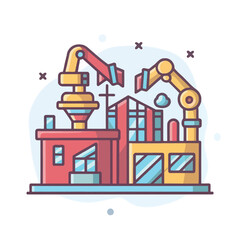 Naklejka premium illustrations vector construction industry building machine