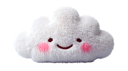 Smiling Cloud Plushie, isolated on transparent background