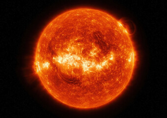 High-Resolution Image of the Sun with Solar Flares and Sunspots