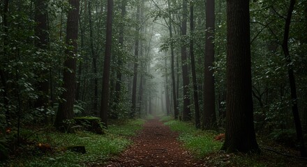 Obraz premium Misty forest path