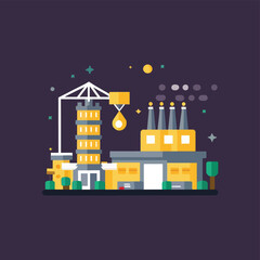 Fototapeta premium illustrations vector construction industry building machine