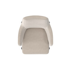 Modern Beige Fabric Executive Chair, Integrated Arms, Top View 3D Render