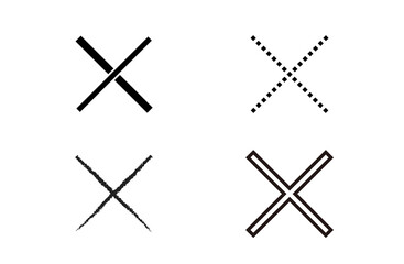 クロス/バツ/かける/バッテンの4パターン