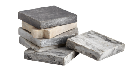 Stack of Stone Tiles, isolated on transparent background