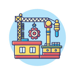 Naklejka premium illustrations vector construction industry building machine