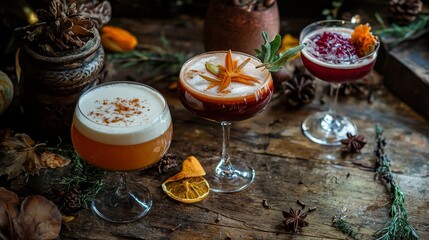 Autumn Seasonal Cocktails That Are Beautifully Decorated for Any Celebration and Gatherings with Friends