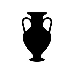Greek vase silhouette vector flat illustration design. 