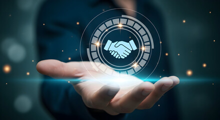 Digital Handshake Partnership Business Deal Technology