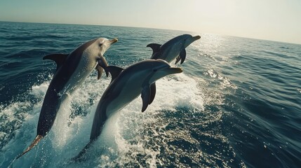 Obraz premium two dolphins jumping