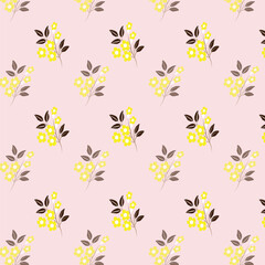 Seamless floral natural abstract pattern white background