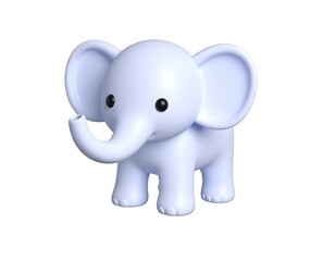 Naklejka premium Cute light-blue elephant cartoon