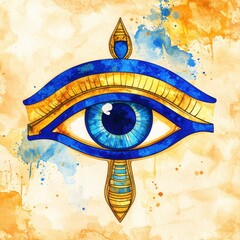 Symbolic Eye with Radiant Gold Accents