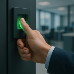 Fingerprint Scanner Access in Secure Office 