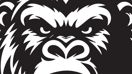 black and white gorilla face background