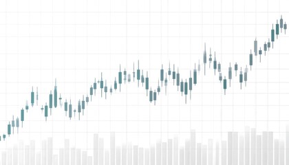 Stock market chart showing upward trend