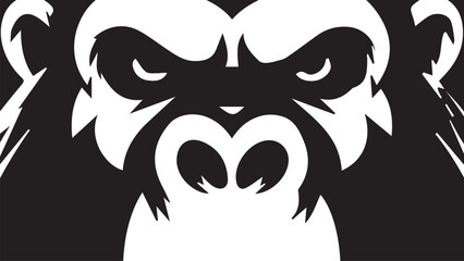 black and white gorilla face background