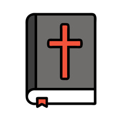 Obraz premium Illustration of a holy book with a Christian cross on the cover