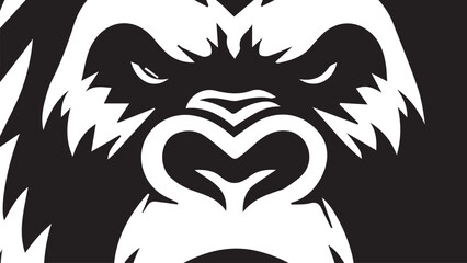 Fototapeta premium black and white gorilla face background