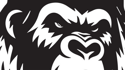 black and white gorilla face background