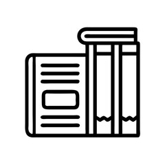 Stylized Illustration of a Stack of Books, Including a Notebook or Journal