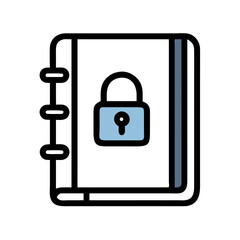 Digital lock on a notebook, symbolizing data encryption and privacy protocols