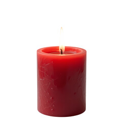 red candle on white background