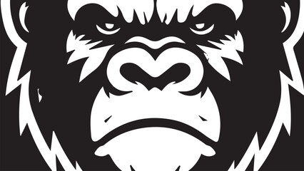 black and white gorilla face background