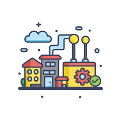 Naklejka premium illustrations vector construction industry building machine