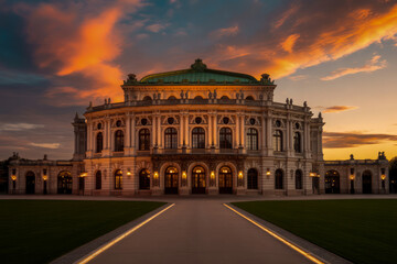 Obraz premium Grand Opera House at Sunset architecture classical