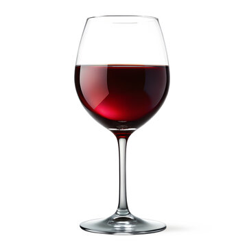 Wine glass with red wine isolated on transparent background