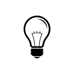 Obraz premium Light Bulb Outline Icon for Idea, Innovation, and Electricity Concepts