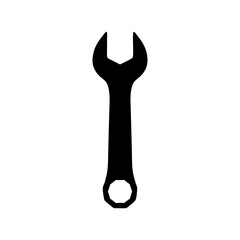 Simple Wrench Tool Silhouette Icon for Repair and Engineering Concepts