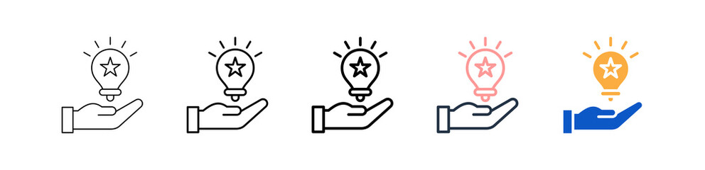 Inspire different style icons set vector illustration. 