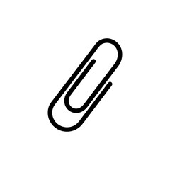 Obraz premium Simple Paperclip Outline Icon for Attachments and Office Supplies