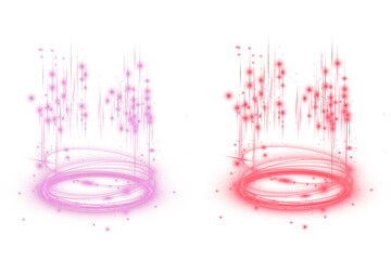 Abstract Pink and Red Energy Swirls: Glowing, Dynamic, Futuristic Design Elements