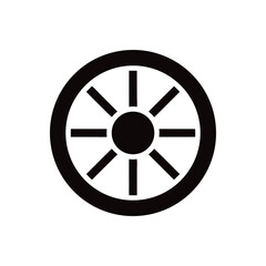 Fototapeta premium Simple Wheel with Spokes Icon for Transportation and Progress Concepts
