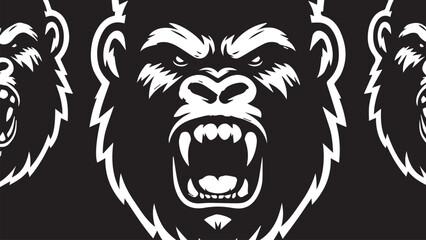 black and white gorilla face background