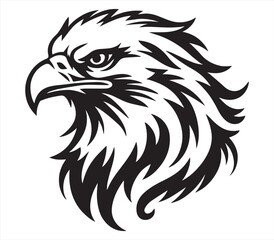 Obraz premium Eagle Head Tribal Style – Bold Monochrome Bird Illustration