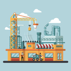 Fototapeta premium illustrations vector construction industry building machine