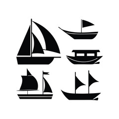 Boat Vector Illustration | Sailing and Fishing Boat Silhouette Design


