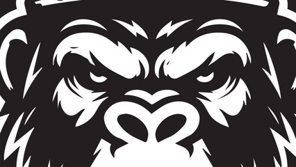 black and white gorilla face background