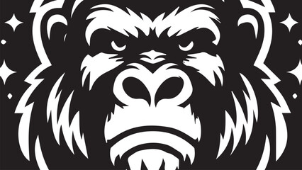 black and white gorilla face background